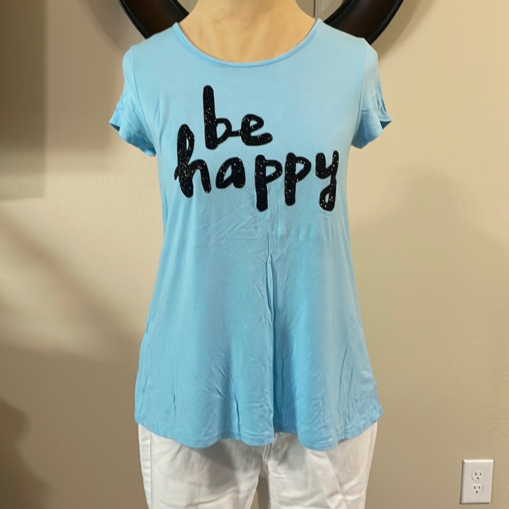 Justice Blouse - Blue with Sparkle lettering
